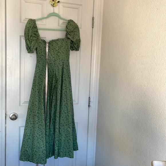 NWT House of CB Tallulah Green Tonal Floral Puff Sleeve Dress in Small (S) - Picture 13 of 17